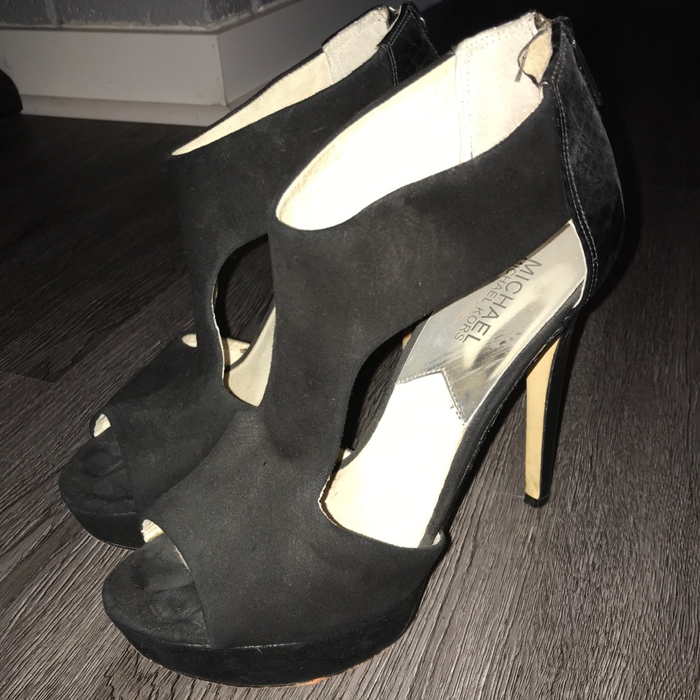 Michael Kors black suede heels